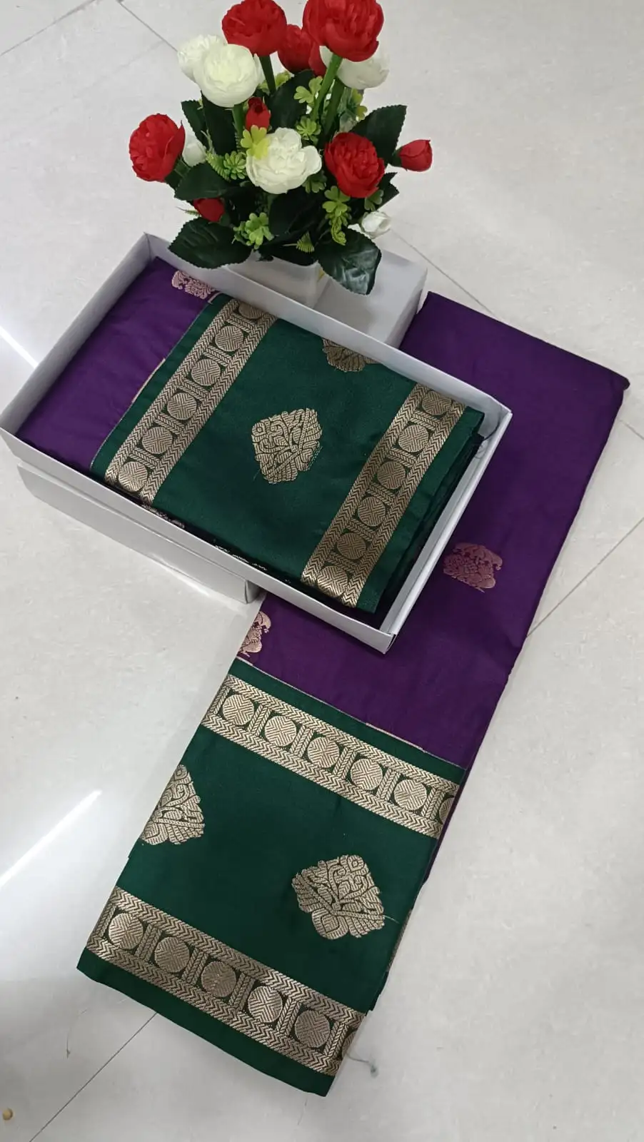 Premium Korvai Chakra Butta Semi-Silk